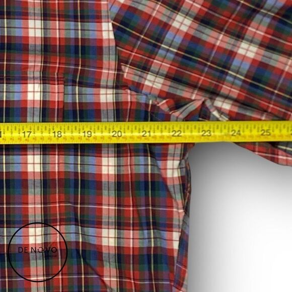 JOHN MARTIN Men's Red Plaid Button-Down Shirt Size Large - Picture 7 of 9